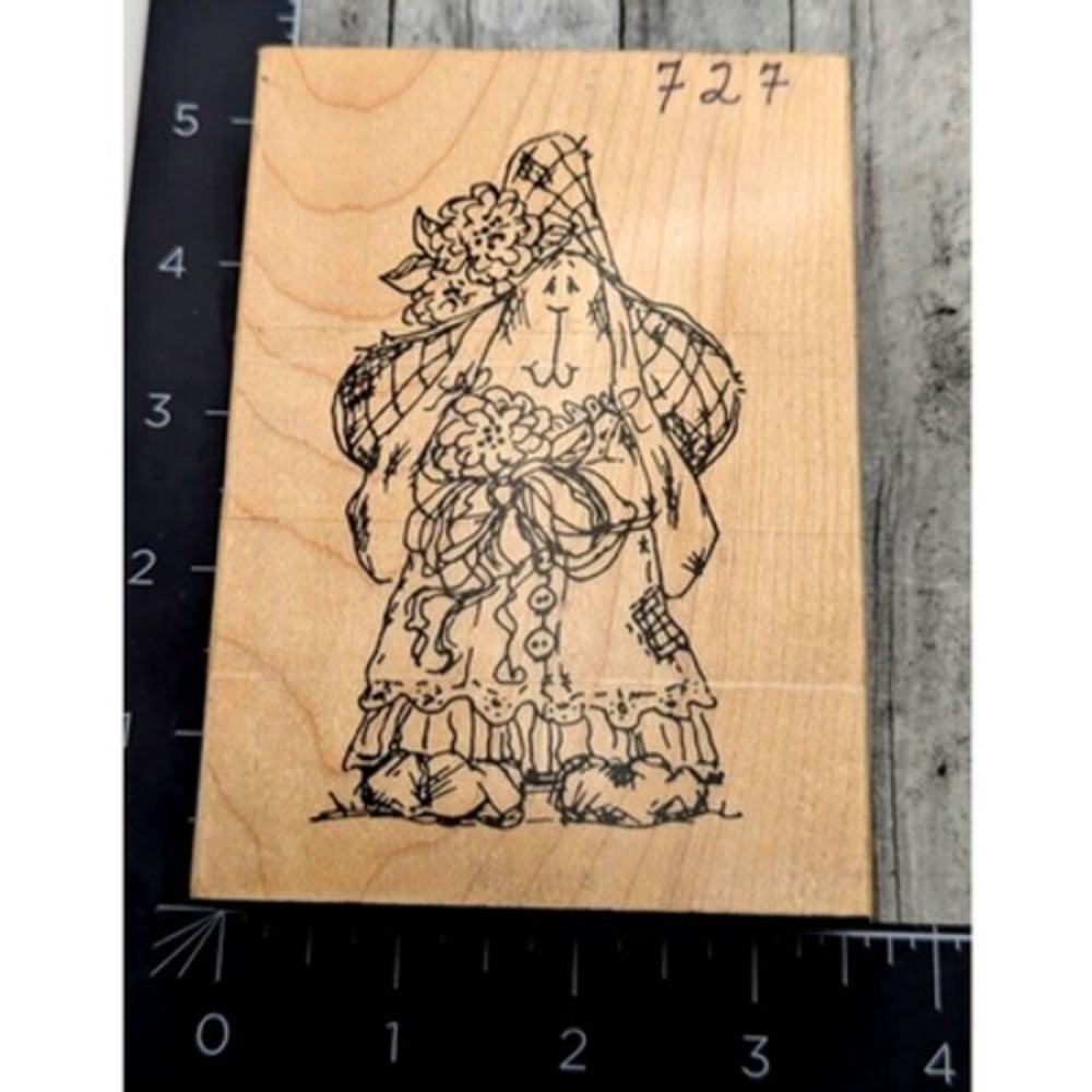 Judith Bride Bunny Wedding Rabbit S25 Rubber Stamp Wood #D11